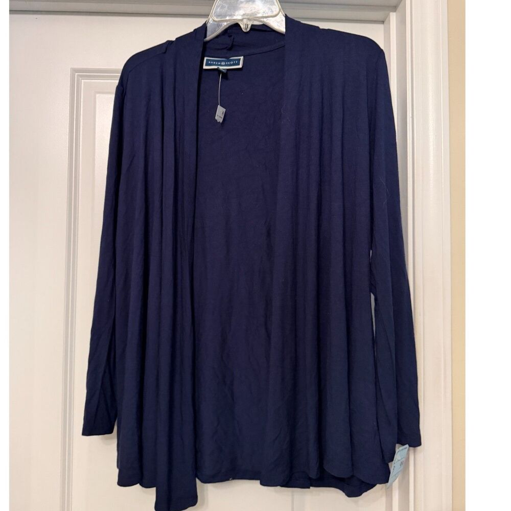 Karen Scott Navy Blue Open Front Cardigan – Women’s Size Medium – New With Tags